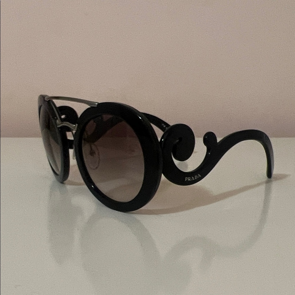 New Prada Black Swirl Sunglasses Luxury Designer